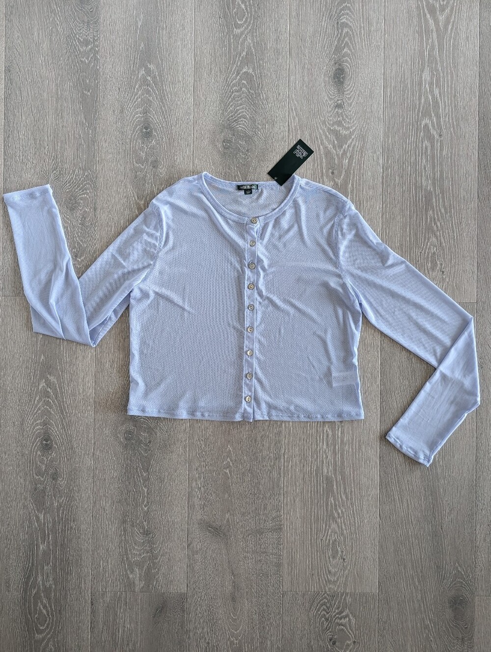 Wild Fable Light Blue Mesh Cardigan - L